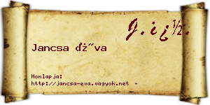 Jancsa Éva névjegykártya