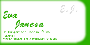 eva jancsa business card